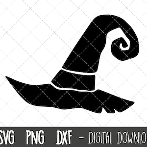 Witch hat svg, witch svg, halloween svg, hat silhouette svg, halloween witch png, dxf, halloween cricut silhouette svg cutting files