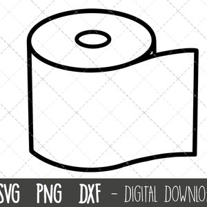 Papel higiênico SVG, contorno de papel higiênico SVG, download digital, rolo de papel higiênico engraçado png, dxf, arquivo de corte svg de silhueta cricut de rolo de papel higiênico