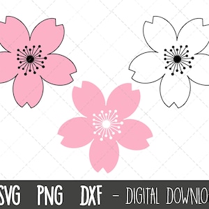 Cherry Blossom SVG, cherry blossom svg bundle, flower svg, flower clipart, cherry clipart, botanical floral svg, cricut silhouette cut file