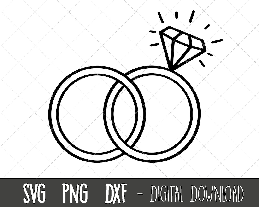 Diamond Ring Svg, Wedding Rings Svg, Wedding Bands Svg, Wedding Clipart