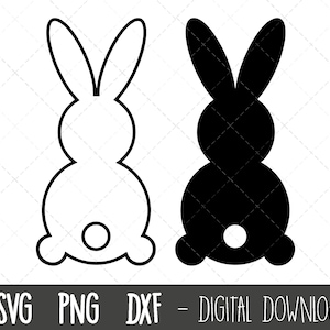 Lapin de Pâques SVG, lapin svg, pâques svg, lapin svg, silhouette de lapin svg, oreilles de lapin svg, buuny contour svg, cricut silhouette svg fichier coupé