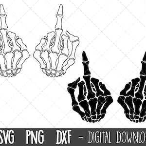 Skeleton middle fingers SVG, skeleton png, skeleton clipart, halloween clipart, halloween svg, skeleton halloween cricut silhouette cut file