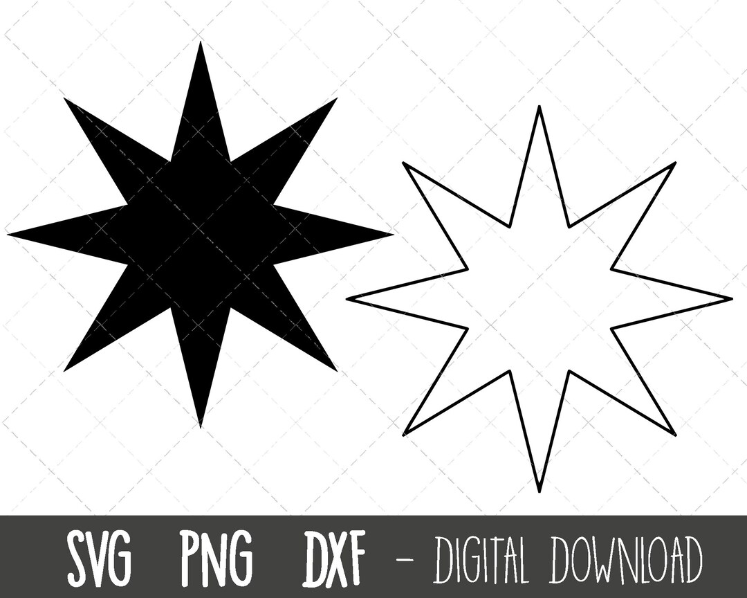 Svg Star Rounded Tips Star Svg Bundle, 8 Point Star Svg, Star Svg, Star Clipart, Holiday Star ...