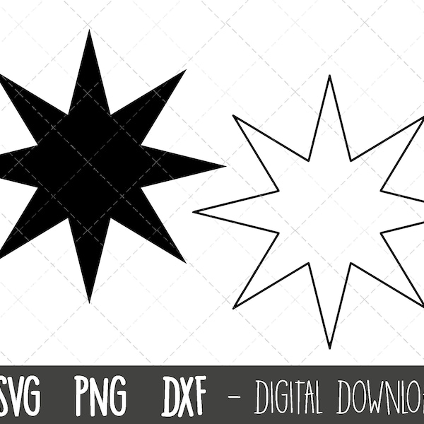 Star svg bundle, 8 point star svg, star svg, star clipart, holiday star clipart, christmas svg, star silhouette, star cricut silhouette file