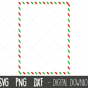 May include: A red and green striped frame with a white background. This frame is perfect for adding a festive touch to your crafts.
