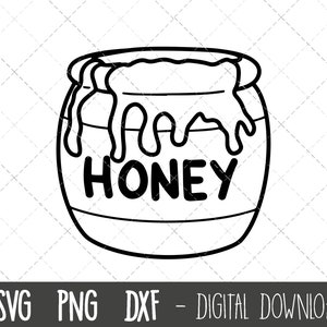 Pot de miel SVG, svg de miel, pot de miel clipart png, svg abeille, svg miel abeille, dxf, pot de miel svg, fichier de coupe svg pot de miel cricut silhouette