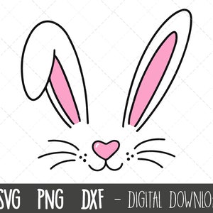 Oreilles de lapin SVG, Easter svg, easter svg, lapin png, lapin clipart, contour de lapin de Pâques, dimanche de Pâques cricut silhouette svg fichier coupé