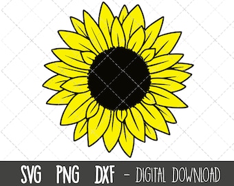 Zonnebloem SVG, bloem Svg, zonnebloem Svg gesneden bestand, zonnebloem clipart svg, zonnebloem png, dxf, zonnebloem cricut silhouet svg snijden bestand