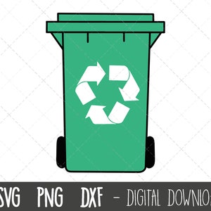 Recycling svg, Mülltonne svg, Mülleimer svg, Mülleimer png, Papierkorb svg, Papierkorb Umriss, recycle Cricut Silhouette svg geschnitten Datei