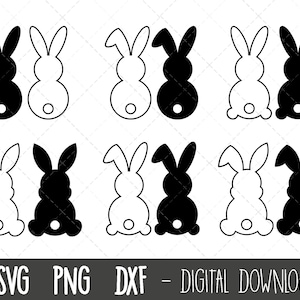 Easter bunny SVG bundle, bunny svg, easter svg, rabbit svg, bunny silhouette svg, bunny ears svg, bunny svg, cricut silhouette svg cut file