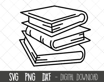 Book Stack Drawing 15 Stack of Books Png - Etsy