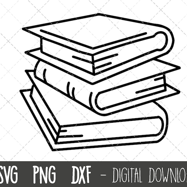 Book Stack svg, books clipart, books svg, school svg, school clipart, college clipart dxf, school books cricut silhouette svg cutting file