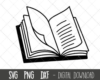 Open book svg, book clipart, books svg, school svg, school clipart, college clipart dxf, school books cricut silhouette svg cutting file