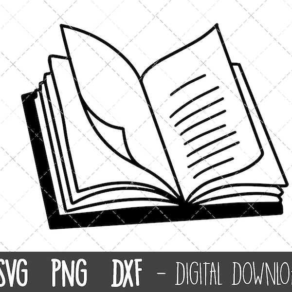 Open book svg, book clipart, books svg, school svg, school clipart, college clipart dxf, school books cricut silhouette svg cutting file