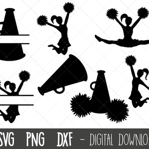 Cheerleading svg bundle Cheerleader svg, cheerleading svg, cheer svg, cheerleader silhouette, cheer clipart, cricut silhouette svg cut file