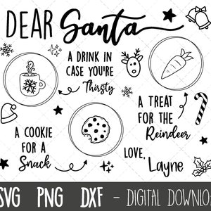 Caro vassoio di Babbo Natale svg, vassoio di Babbo Natale svg, vassoio di biscotti di Babbo Natale svg, vassoio di carote di latte png, file di taglio della silhouette di cricut