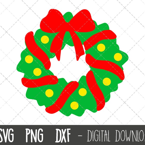 Wreath svg, christmas wreath svg, christmas svg, xmas wreath clipart, wreath png, xmas svg files, cricut silhouette svg cut cutting file