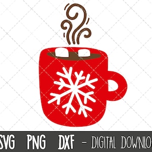 Heiße Schokolade SVG, Heiße Schokolade Clipart, Heißer Kakao Schmuck, Weihnachts Schmuck, Heiße Kakao-Weihnachts-Svg-Dateien, Cricut Silhouette SVG-Schnitt Schneidedatei