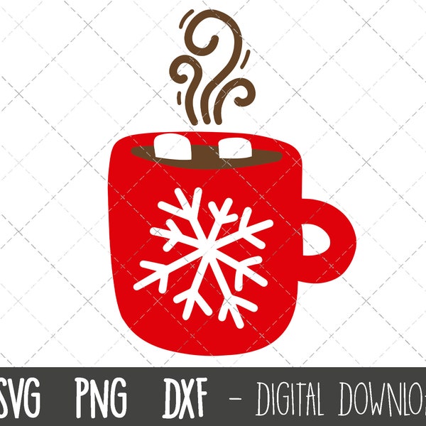 Hot Chocolate SVG, hot chocolate clipart, hot cocoa svg, christmas svg, hot cacoa xmas svg files, cricut silhouette svg cut cutting file