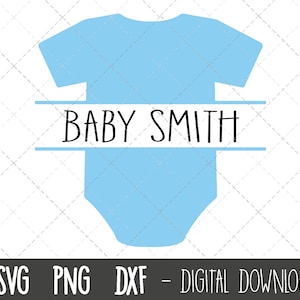 Baby Onesie SVG, Baby svg, Baby Onesie Namensrahmen svg, Baby Shower Svg, Babygrow svg png, dxf, Baby Onesie Cricut Silhouette svg cut file