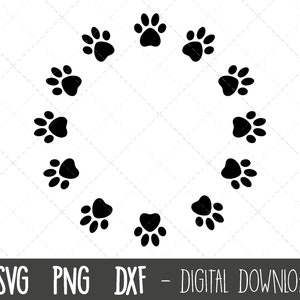 Dog Paw Print SVG, paw print monogram svg, Paw Svg, Animal Paw print Svg, paw print clipart svg, paw png, dxf, cricut silhouette cut file