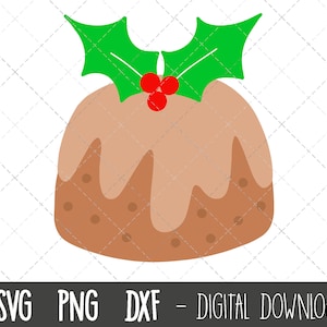 Christmas Pudding Svg, christmas pudding clip art, Christmas Svg, Christmas Clip Art, christmas dessert clip art, Cricut Silhouette cut file