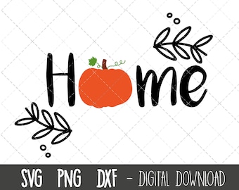 Fall Home svg, pumpkin svg, pumpkin clipart, fall home clipart, autumn home png, dxf, fall home cricut silhouette svg cutting files