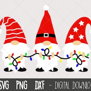 SVG krasnala bożonarodzeniowego, clipart svg krasnali Świętego Mikołaja, png krasnali świątecznych, gonksy świąteczne, pakiet krasnali Wesołych Świąt, plik do cięcia Cricut Silhouette