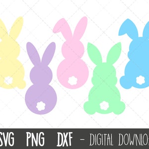 Lapin de Pâques SVG bundle, lapin svg, easter svg, lapin svg, silhouette de lapin svg, oreilles de lapin svg, lapin svg, cricut silhouette svg fichier coupé
