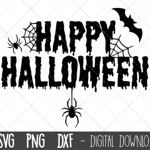 Feliz Halloween SVG, feliz halloween clipart, paquete de halloween svg, feliz halloween png, dxf, cricut halloween svg, silueta svg cut file