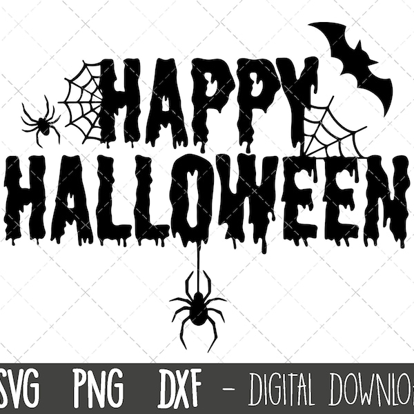 Happy Halloween SVG, happy halloween clipart, halloween svg bundle, happy halloween png, dxf, cricut halloween svg, silhouette svg cut file