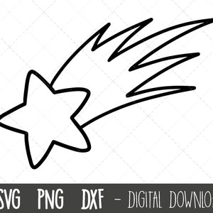 Shooting star svg, star svg, stars svg, shooting star png, falling star svg, dxf, shooting star clipart, cricut silhouette svg cutting file