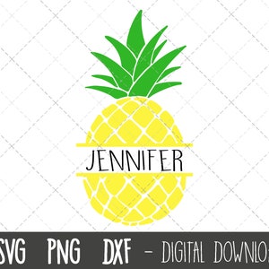 Pineapple SVG, fruit Svg, pineapple name frame svg, pineapple clipart svg, pineapple png, dxf, pineapple cricut silhouette svg cutting file