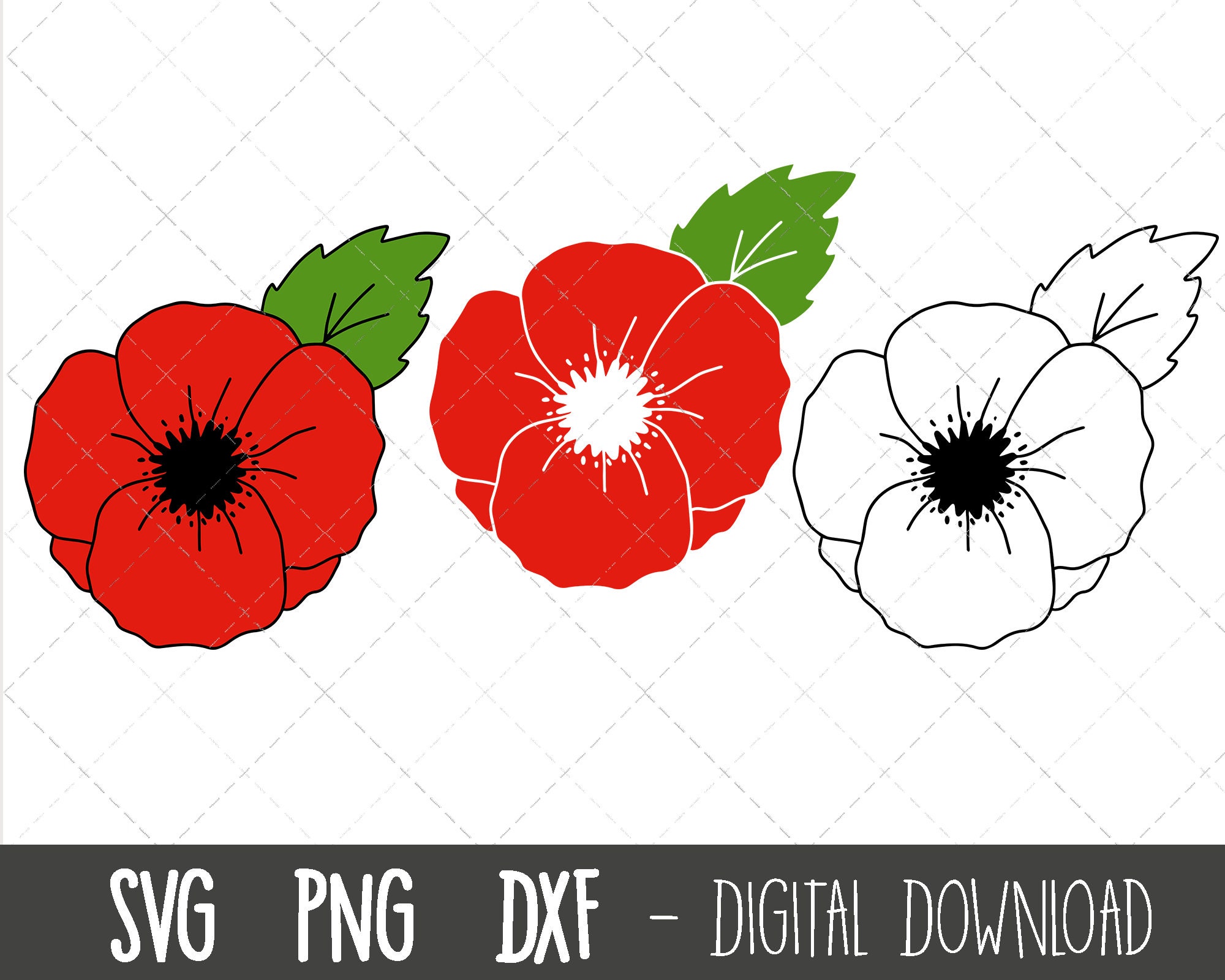 Poppy SVG Poppy Svg Bundle Flower Svg Flower Clipart - Etsy Canada