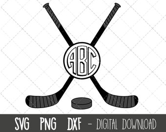 Hockey svg, American Sports svg, hockey monogram svg, puck svg, hockey puck clipart, hockey stick puck cricut silhouette svg cutting file