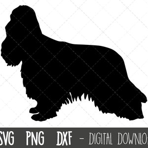 Cocker Spaniel svg, dog svg, Cocker Spaniel silhouette, Spaniel outline png, Spaniel clipart, dog pet png, cricut silhouette svg cut file