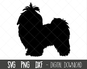 Shih Tzu svg, dog svg, Shih Tzu silhouette, Shih Tzu outline png, Shih Tzu clipart, dog pet png, dxf, pet dog cricut silhouette svg cut file