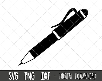 Bolígrafo svg, bolígrafo svg, imágenes prediseñadas de bolígrafo, maestro svg, monograma de bolígrafo, maestro bolígrafo svg, lápiz svg, dxf, bolígrafo cricut silueta svg archivo de corte