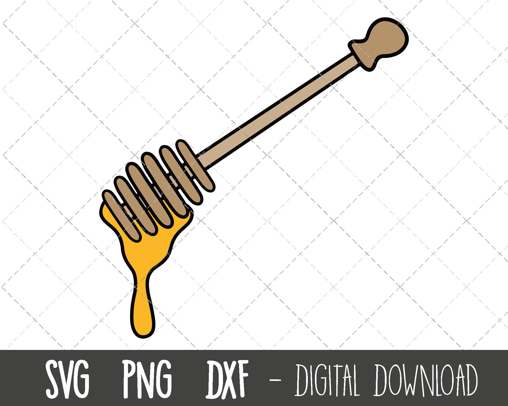 Honey Dipper SVG, Honey Svg, Honey Spoon Clipart Png, Bee Svg, Bee ...