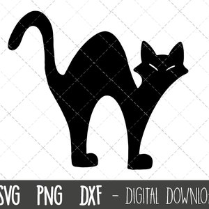 黒猫 svg、猫 svg、ハロウィン猫 svg、猫シルエット svg、ハロウィン猫 png、dxf、黒猫 cricut シルエット svg カッティング ファイル