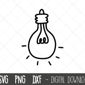 Lightbulb svg, lightbulb clipart, light bulb outline, lightbulb cut file, bright light silhouette svg, bulb cricut silhouette svg cut file