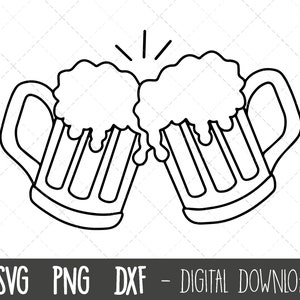 Bier SVG, Beer cheers svg, bierglas svg, bier clip art, bier stein vector, bier outline png, schuimend bier svg, silhouet cricut gesneden vijlen