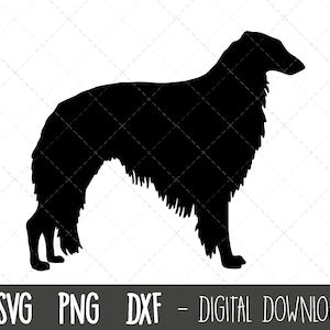 Borzoi svg, Hund svg, Borzoi Silhouette, Borzoi Silhouette png, Borzoi Clipart, Hund Haustier png, dxf, Borzoi Hunderasse Cricut Silhouette Plotterdatei