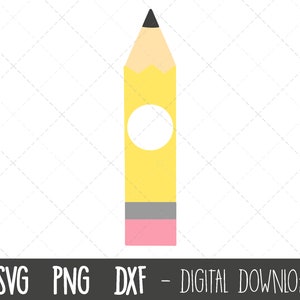 Pencil monogram SVG, pencil clipart, school svg, teacher svg, pencil png, pencil cut file, pencils svg, dxf, cricut silhouette svg cut file image 2