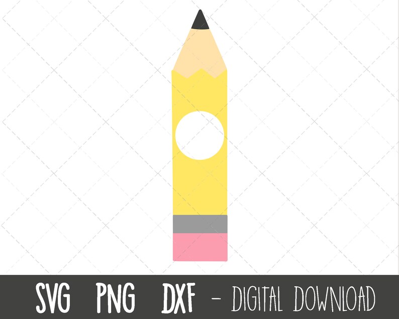 Pencil monogram SVG, pencil clipart, school svg, teacher svg, pencil png, pencil cut file, pencils svg, dxf, cricut silhouette svg cut file image 2