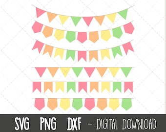 Bunting Banner SVG,  birthday bunting svg, bunting clip art, flag svg, banner svg, party bunting vector, bunting cut files, cricut svg file