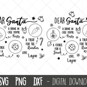 Caro vassoio di Babbo Natale svg, Babbo Natale vassoio svg, Babbo Natale vassoio svg, Natale svg clipart, latte biscotto vassoio png, cricut silhouette cut file