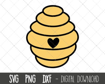 Colmena SVG, miel svg, imágenes prediseñadas de colmena, colmena png, abeja svg, miel de abeja svg, dxf, linda colmena svg, colmena cricut silueta svg archivo de corte