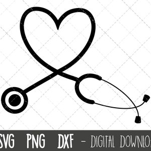 Stetoscopio svg, stetoscopio cardiaco svg, clipart infermieristica, file di taglio stetoscopio, cuore svg, file di taglio silhouette cricut stetoscopio svg