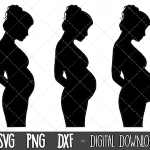 Trymestry ciąży SVG, kobieta w ciąży SVG, clipart ciążowy, clipart ciążowy, mama SVG, plik sylwetek cricut dla ciężarnych